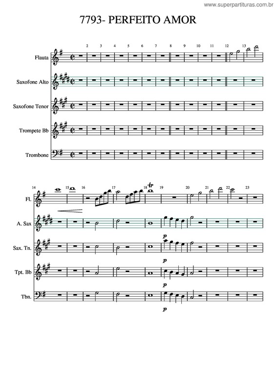 Partitura da música Perfeito Amor v.5