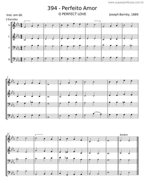 Partitura da música Perfeito Amor v.7