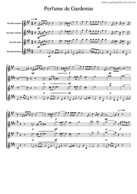 Partitura da música Perfume De Gardenias v.2