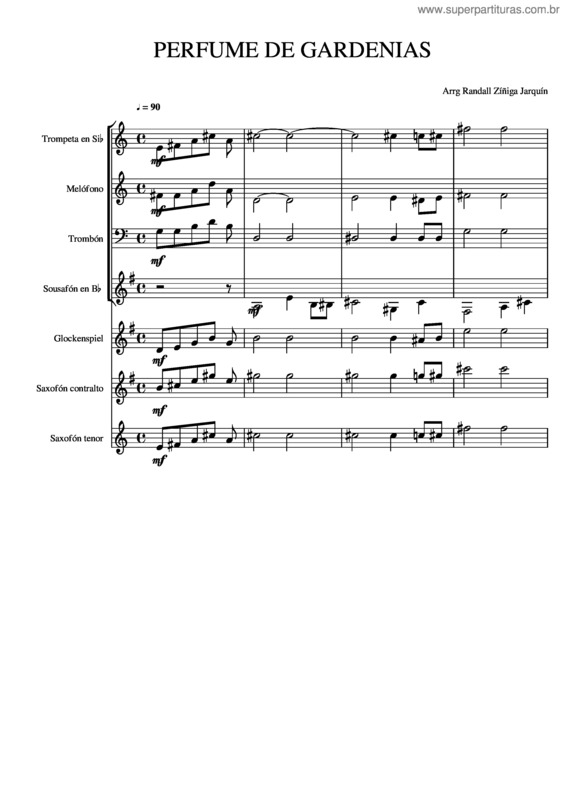 Partitura da música Perfume De Gardenias v.5