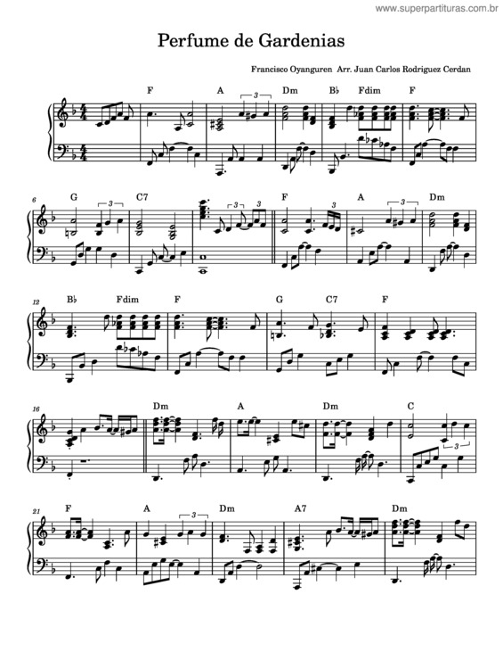 Partitura da música Perfume De Gardenias