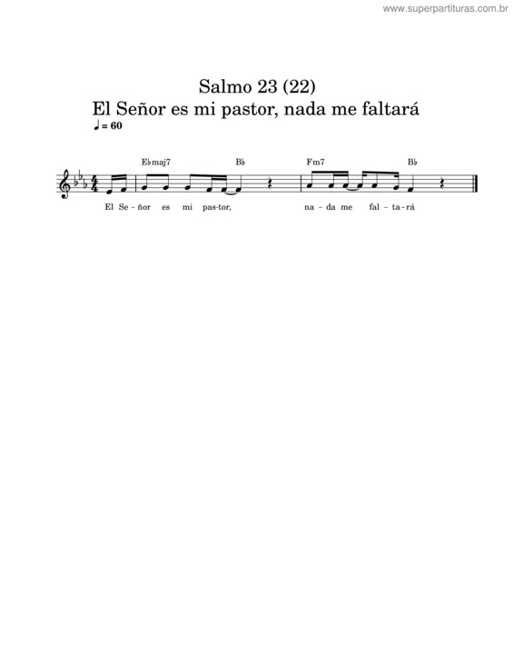 Partitura da música Peticiones-El Señor Es Mi Pastor, Nada Me Faltará