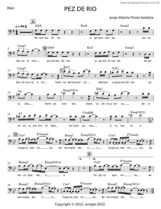 Partitura da música Pez De Rio