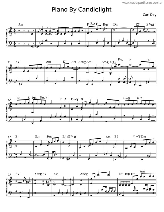 Partitura da música Piano By Candlelight