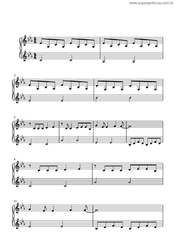 Partitura da música Piano Sonata No. 11, K. 331