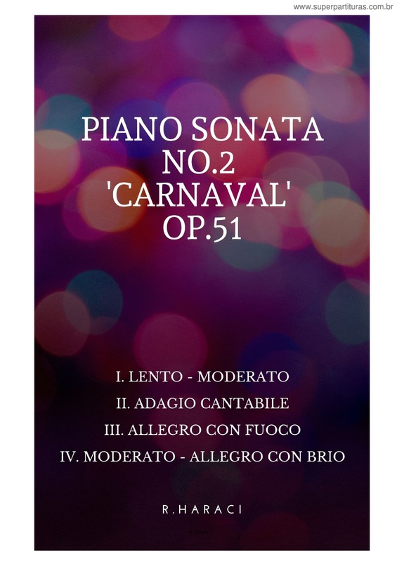 Partitura da música Piano Sonata No.2 `Carnaval`, Op.51