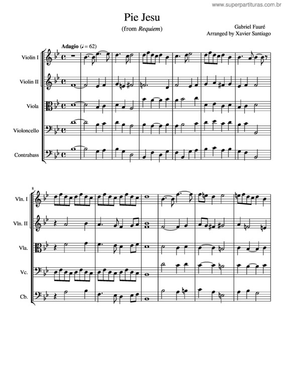 Partitura da música Pie Jesu v.4