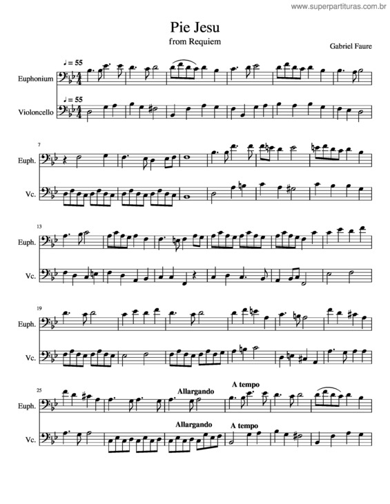 Partitura da música Pie Jesu v.6