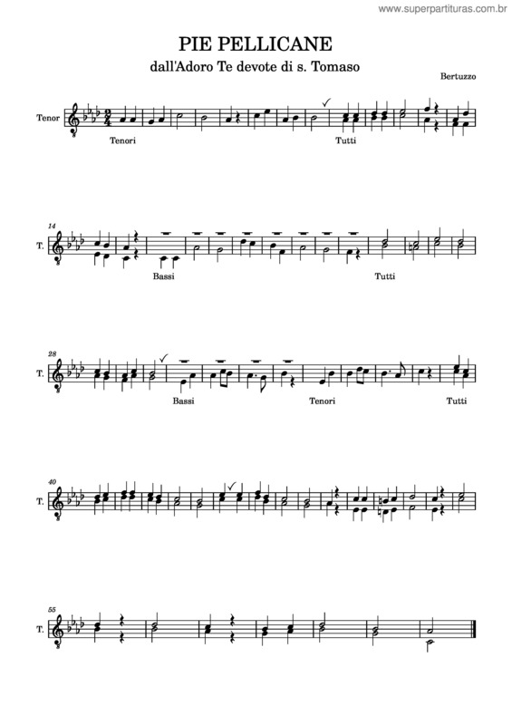 Partitura da música Pie Pellicane