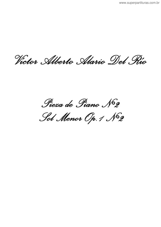 Partitura da música Pieza de Piano N°2 Sol Menor Op.1 N°2
