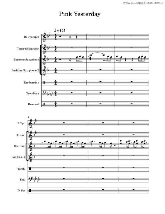 Partitura da música Pink Yesterday v.4