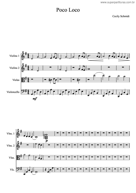 Partitura da música Poco Loco