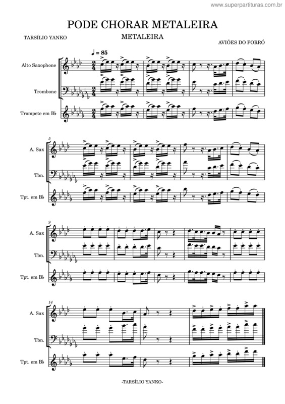 Partitura da música Pode Chorar v.2