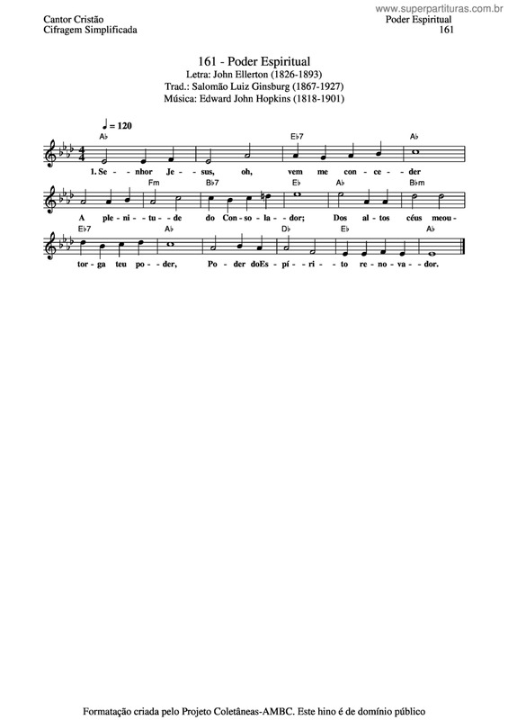 Partitura da música Poder Espiritual