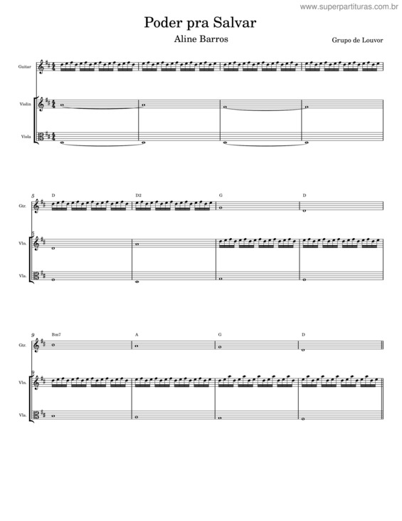 Partitura da música Poder Pra Salvar v.4