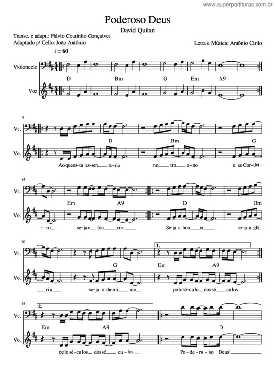 Partitura da música Poderoso Deus v.4