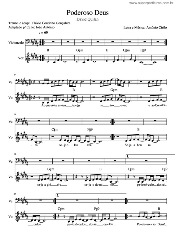 Partitura da música Poderoso Deus v.6