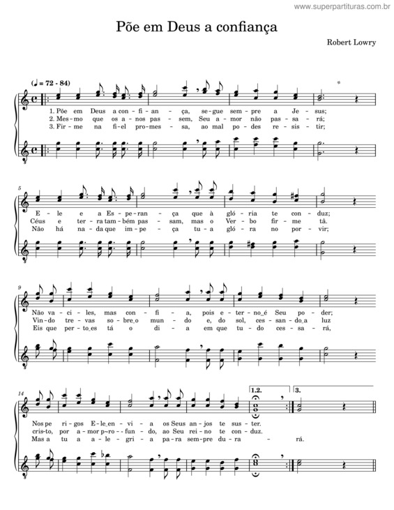 Partitura da música Põe Em Deus A Confiança v.2