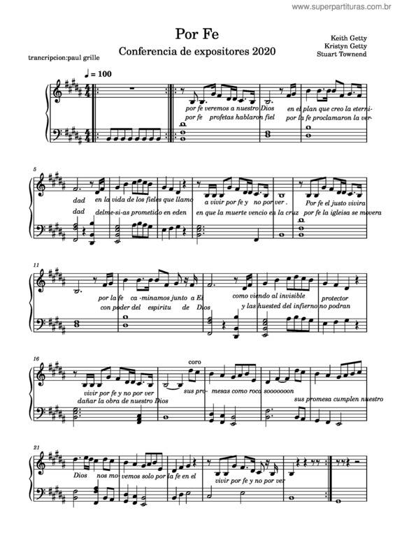 Partitura da música Poe Fe Himno 127