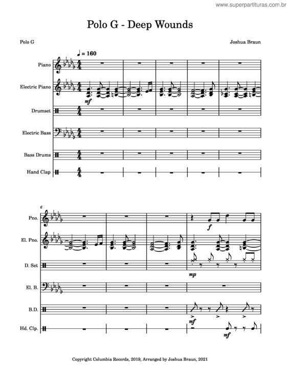 Partitura da música Polo G – Deep Wounds