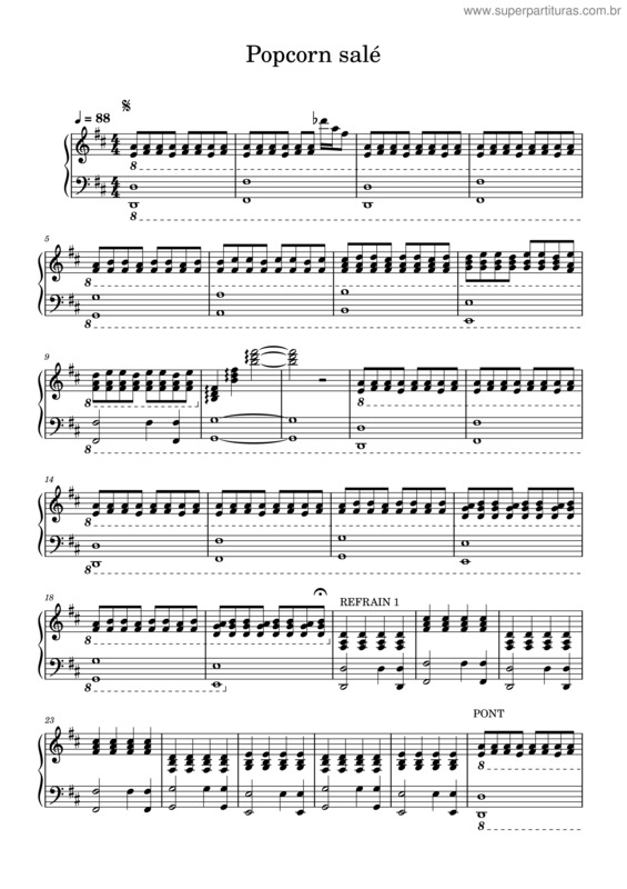 Partitura da música Popcorn Salé