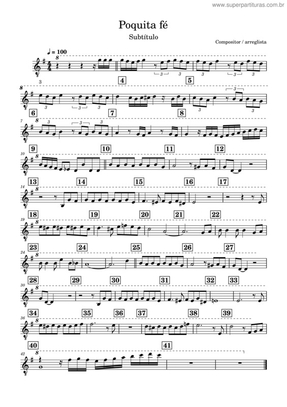 Partitura da música Poquita Fé v.2