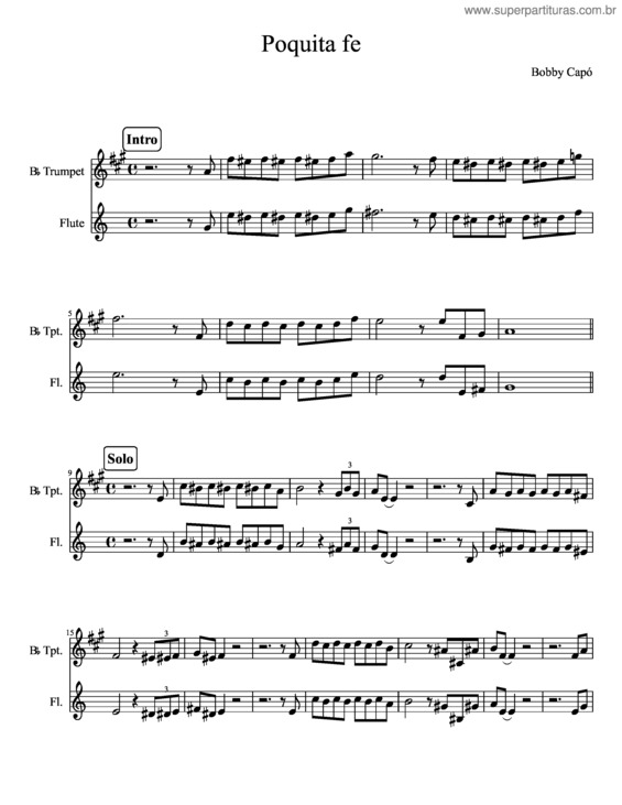 Partitura da música Poquita Fe