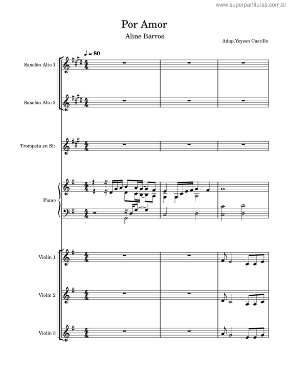 Partitura da música Por Amor v.4