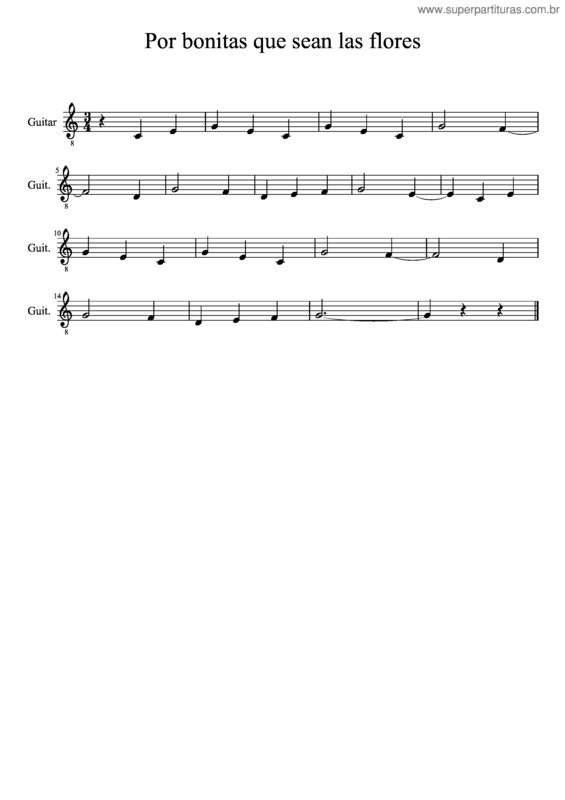 Partitura da música Por Bonitas Que Sean Las Flores