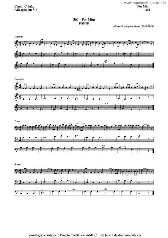 Partitura da música Por Mim v.3