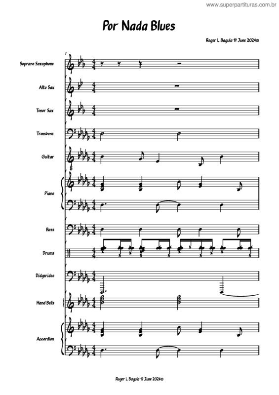 Partitura da música Por Nada Blues