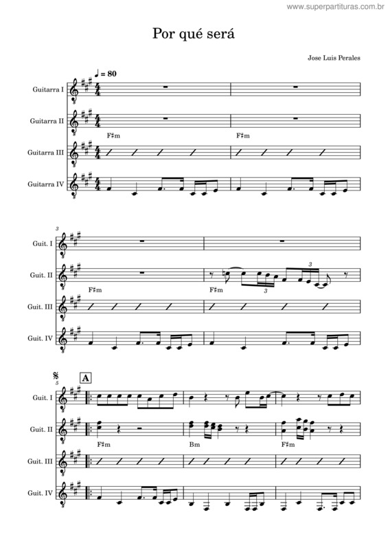 Partitura da música Por Que Será