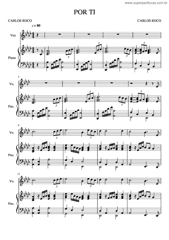 Partitura da música Por Ti v.3