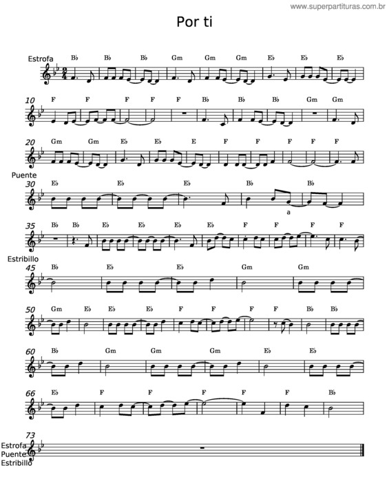 Partitura da música Por Ti v.5