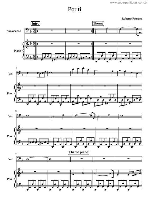 Partitura da música Por Ti