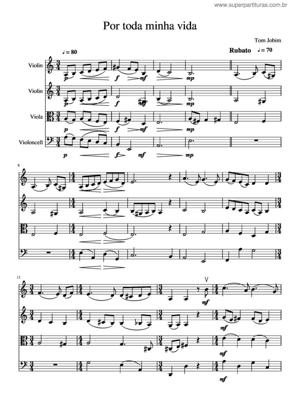 Partitura da música Por Toda A Minha Vida v.3