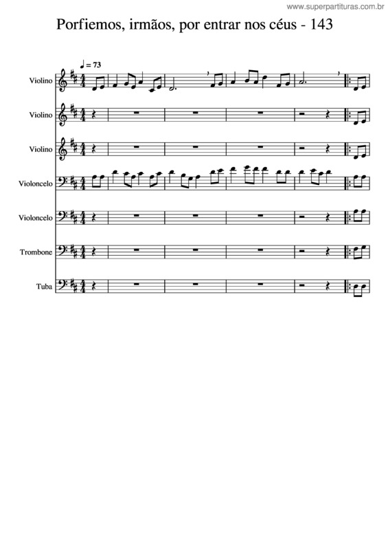 Partitura da música Porfiemos, Irmãos, Por Entrar Nos Céus