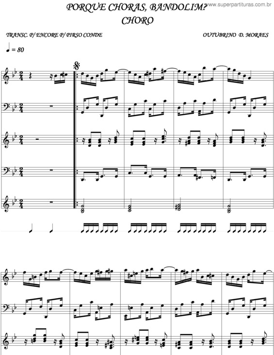 Partitura da música Porque Choras Bandolim v.2