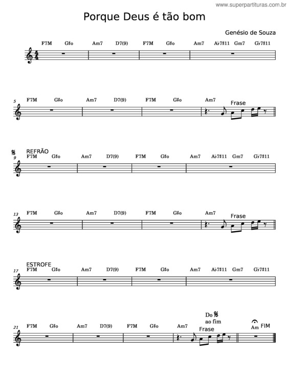 Partitura da música Porque Deus É Tão Bom