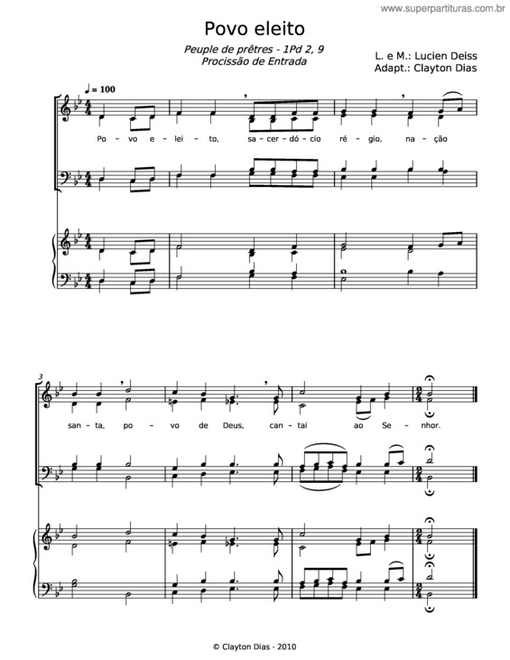 Partitura da música Povo Eleito v.2