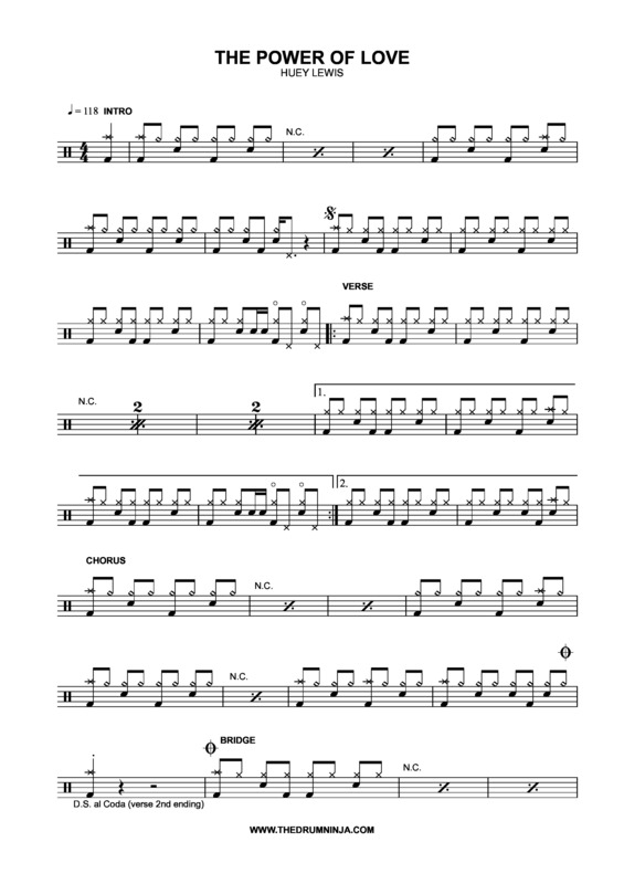 Partitura da música Power Of Love (Huey Lewis and the News song)