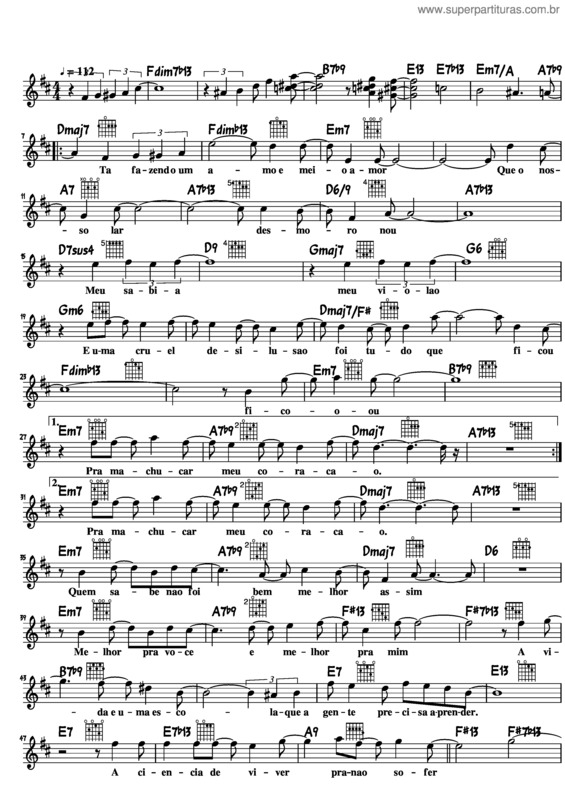 Partitura da música Pra Machucar Meu Coracao v.4