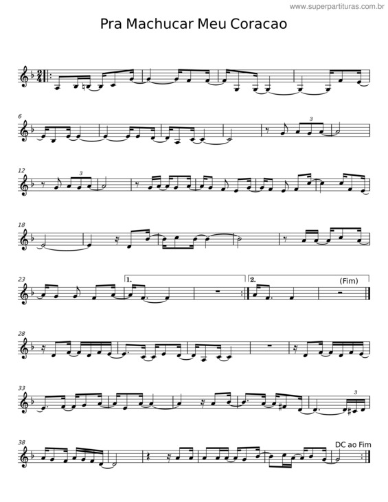 Partitura da música Pra Machucar Meu Coracao v.5