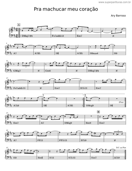 Partitura da música Pra Machucar Meu Coracao v.6