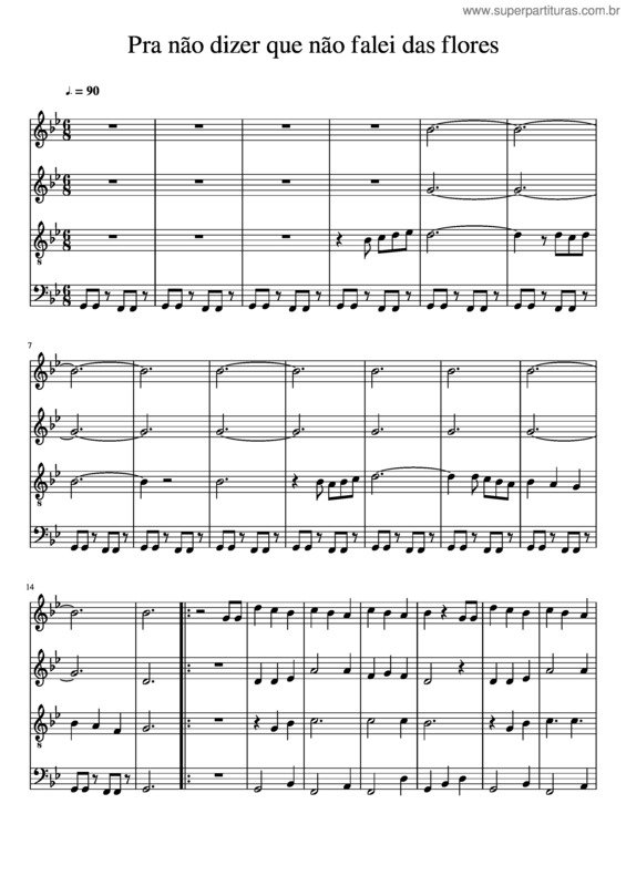 Partitura da música Pra Não Dizer Que Não Falei Das Flores v.10