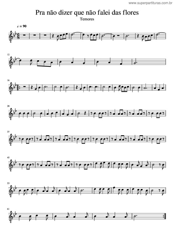 Partitura da música Pra Não Dizer Que Não Falei Das Flores v.13