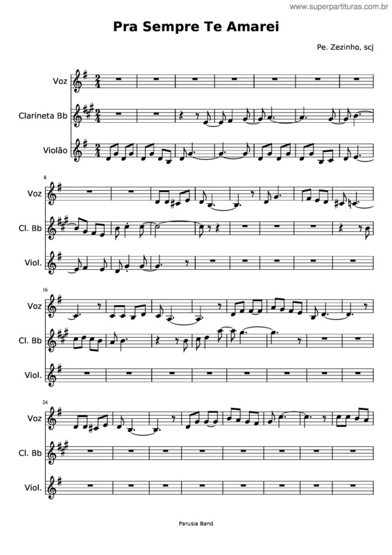 Partitura da música Pra Sempre Te Amarei v.4