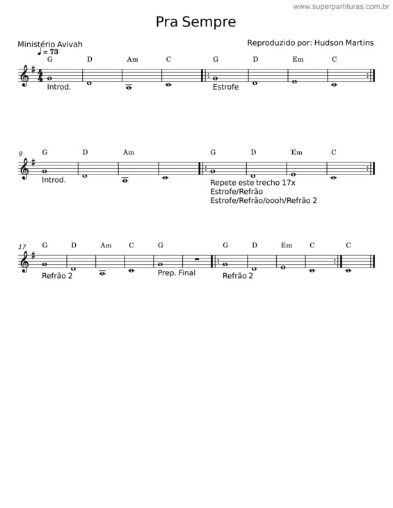 Partitura da música Pra Sempre v.13