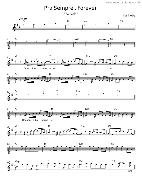 Partitura da música Pra Sempre v.9