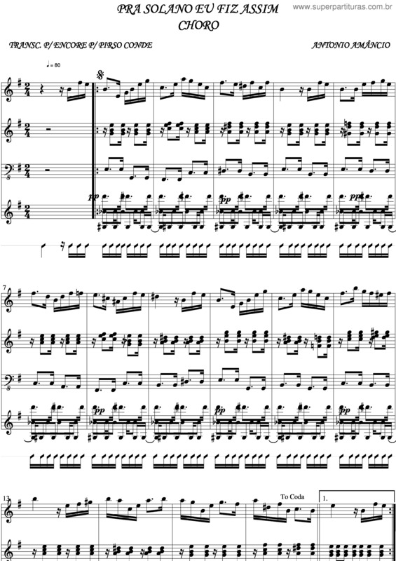 Partitura da música Pra Solano Eu Fiz Assim v.2